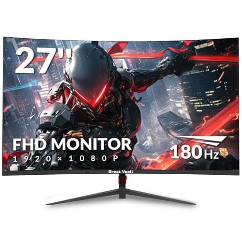 Great voell 27 Inch Gaming Monitor, 180Hz 1ms FHD 1080P Fast IPS Display, HDR10, 108% sRGB, FreeSync, 2X HDMI 2.0 & DP 1.4, Wall Mount Compatible