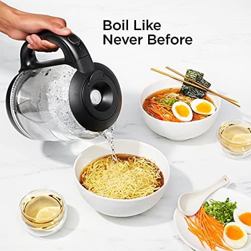 Chefman 1.7 Liter Electric Kettle With Easy Fill Lid, Cordless With Removable Lid And 360 Swivel Base, LED Indicator Lights 7