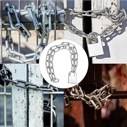 QBXMY7 40 inch/1 Meter Stainless Steel Security Chain Lock with Anti-Cut Padlock & 2 Keys - Heavy Duty Anti-Theft Protection for Bicycle, Motorcycle, Scooter, Door, Fence, Garage 7