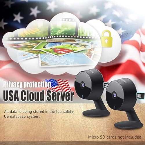 LaView Security Cameras 4pcs, Home Security Camera Indoor 1080P, Wi-Fi Cameras Wired for Pet, Motion Detection, Two-Way Audio, Night Vision, Phone App, Works with Alexa, iOS & Android & Web Access 6