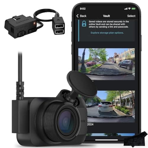 Garmin Dash Cam Mini 3, 1080p, Monitor Your Vehicle with Signature Series Constant Power Bundle