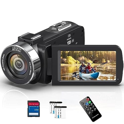 THPACIP 4K Camcorder Video Camera UHD 80MP IR Night Vision Vlogging Camera for YouTube,18X Digital Zoom Camcorder Recorder 3.0" IPS HD Screen with 32GB SD Card