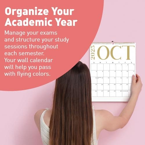 S&O Modern Vertical 2025 Wall Calendar - Tear-Off Monthly Calendar - 18 Month Academic Wall Calendar - Hanging Calendar to Track Anniversaries & Appointments - 13.5"x10.5”in 7
