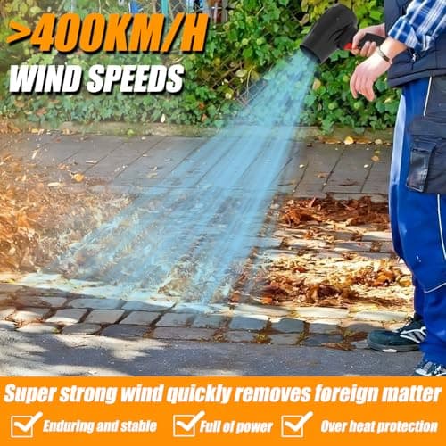 Leaf Blower Cordless with Battery and Charger, 21V Hand Held Blower, Turbo Air Jet Blower, Portable Handheld Leaf Blower with Adjustable Speed for Patio, Lawn Care, Car Snow, Blowing Leaves and Dust 5