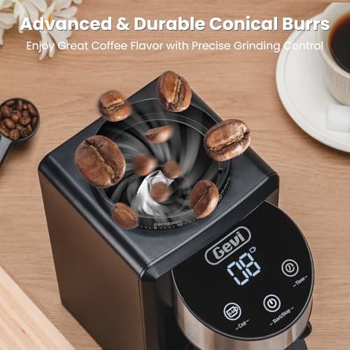 Gevi Coffee Grinder Electric,Coffee Bean Grinder with 35 Grind Settings for Espresso,Drip,French Press,Burr Coffee Grinder for Home Use,Anti-static Design,Black 6
