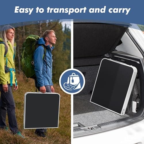 Camp Field Camping Folding Aluminum Table with Adjustable Legs,Outdoor Picnic Foldable Table for Travel Beach, Backyards, BBQ, Party and Gift... (Black) 6