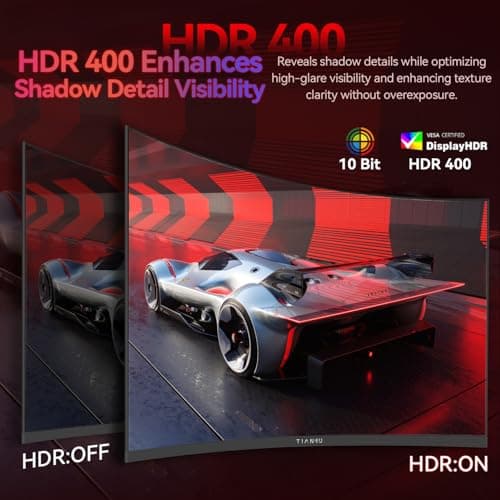 ETiansu 32Inch 4K Curved Monitor,160Hz UHD(3840 x 2160) Curved Gaming Monitor,1ms AMD FreeSync Premium,1500R,125% sRGB,95% DCI-P3,Monitor with Speaker,HDMI2.1,DP1.4,VESA 8