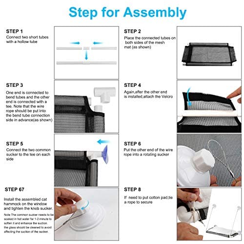 Cat Window Perch, Cat Hammock Window Seat w/Free Fleece Blanket 2026 Latest Screw Suction Cups Extra Large Sturdy Bed Resting Seat Hold Two Large Cats White Indoors (One Extra Suction Cup 7