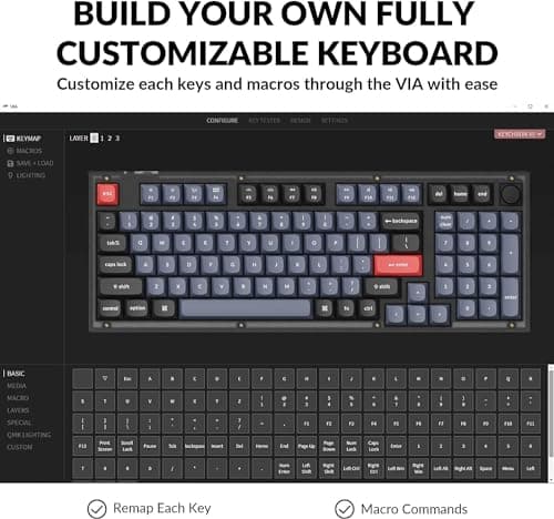 Keychron V5 96% Layout Custom Wired Mechanical Keyboard with Knob, 100 Keys RGB Backlight QMK/VIA Programmable Macro, Hot Swappable K Pro Brown Switch PBT Keycaps for Mac Windows (Frosted Black) 6