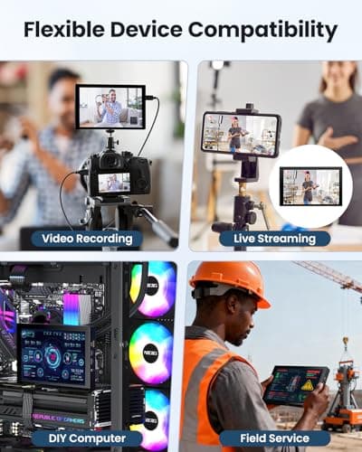 Eyoyo 7-inch Camera Field Monitor: 1280x800 IPS Mini HDMI Video Monitors, Screen Mirroring for iPhone, Battery Powered Portable Monitor for DSLR Photography PC Computer Security Monitoring Raspbery Pi 6