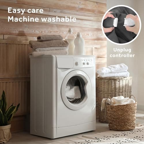 Sunbeam Electric Royal Luxe Microplush Heated Blanket 12 Heat Settings, 12-Hour Selectable Auto Shut-Off, Fast Heating, Warm and Cozy, Sandstone Color, Queen, 90" x 84" 8