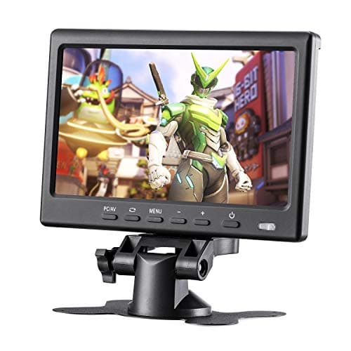 BOLEVIC 7inch HD LCD Monitor, IPS 1024X600 Resolution Screen, Car Rearview Cameras Monitor with HDMI VGA, 2 Video Input for Backup Camera for Car DVD VCR PC Laptop Raspberry Pi
