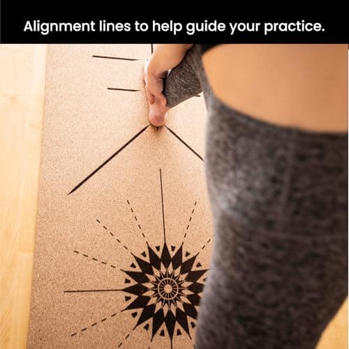Luxury Cork Yoga Mat - Non Slip, Extra Thick Grip. Thicker, Longer, and Wider for More Comfort and Support. Tough Enough For Hot Yoga. Natural, Non Toxic, and Eco Friendly. Optional Alignment Lines. 8