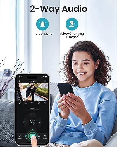 DEKCO 2K WiFi Surveillance Security Camera Outdoor/Home/Dome, Pan-Tilt 360° View, 3MP, Motion Detection and Siren, 2-Way Audio,Full Color Night Vision, Waterproof 7