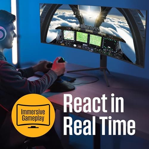 Westinghouse 49 Inch Curved Ultrawide Gaming Monitor, 144Hz, AMD FreeSync Support, Low Motion Blur, R1800 Curve, 3840x1080, for PC Games with Built in Speakers, 2X DisplayPort, 2X HDMI 6