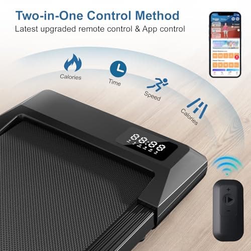 DeerRun Under Desk Walking Pad Treadmill for Home & Office, 6% Manual Incline, 0.6–3.8 MPH Walking Speed, 300 lb Capacity, App & Remote Control 8