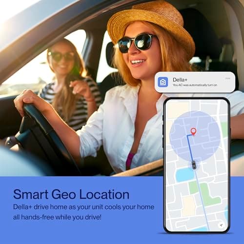 DELLA Smart WiFi Enabled 10000 BTU Portable Air Conditioner Cools Up To 250 Sq. Ft. Work with Alexa,Geo Fencing Cooling, Dehumidifier & Fan Portable AC Unit w/Remote Control & Window Kit 5