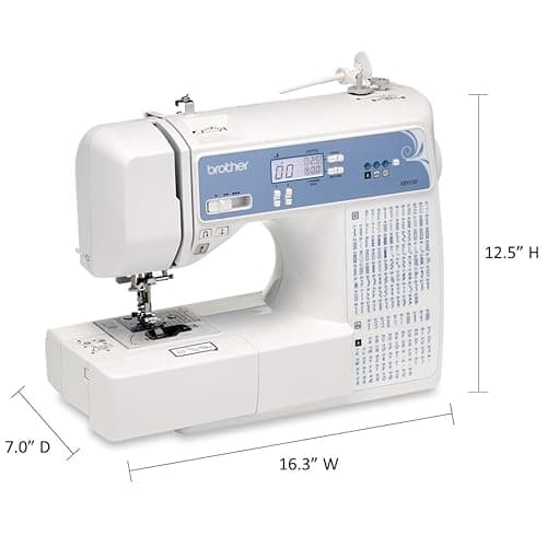 Brother Sewing and Quilting Machine, Computerized, 165 Built-in Stitches, LCD Display, Wide Table, 8 Included Presser Feet, White, 20x12x17 8