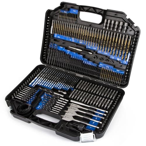 246-Piece Drill Bit and Screwdriver Bit Set for Impact Driver - Perfect for Wood, Masonry, Cement, and Metal - Includes Combo Kit for All Drilling Needs