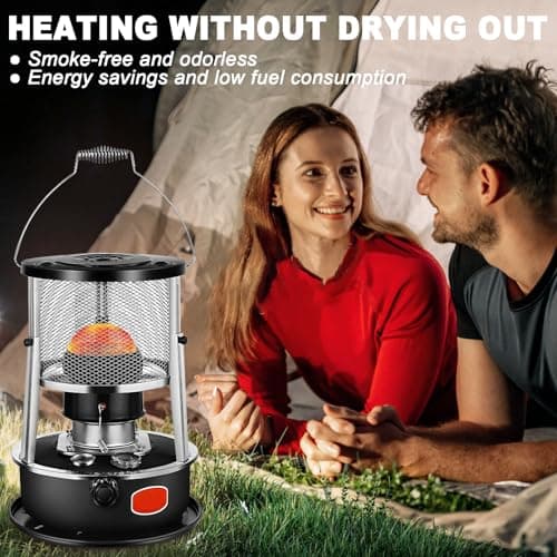 WBNVYLK Kerosene Space Heaters, 9500 BTU/H 2 In 1 Kerosene Heaters, non-Electric indoor/Outdoor Heaters, Height Adjustable Kerosene Stove, for Home, Garage, Basement And Camping And Patio Black. 3