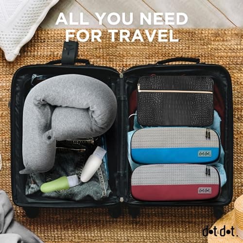 Dot&Dot Twist Memory Foam Travel Pillow for Airplanes - Travel Neck Pillow for Sleeping - Airplane Pillow for Neck Support, Chin, Lumbar and Leg - Adjustable, Bendable Neck Roll Pillow 8