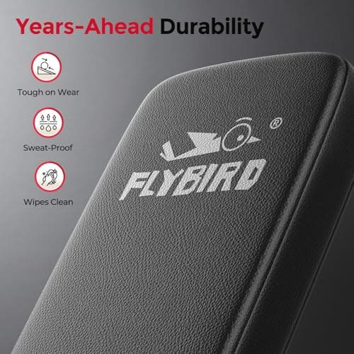 FLYBIRD Adjustable Weight Bench, ASTM-Certified 800LBS Workout Bench Foldable for Home Gym, 90° to -30° FID and 30in Extended Backrest for Bench Press Strength Training Exercise 6