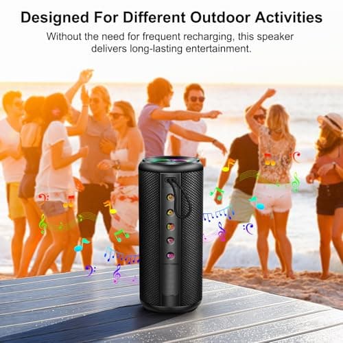 Portable Bluetooth Speaker, Bluetooth 5.4 Wireless Speaker with 20W HD Loud Stereo Sound, 15H Playtime, IP7 Waterproof, LED Lights, TWS Pairing, Built-in Mic, for Outdoor, Home, Party, Beach, Gift 7