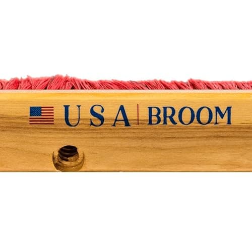 24" Soft Sweep Indoor Push Broom with 60" Handle. Ideal for Epoxy & Polished Floors. Durable American Made Steel Brackets-Stainless Steel Hardware. No Plastic. 100% USA Made 5