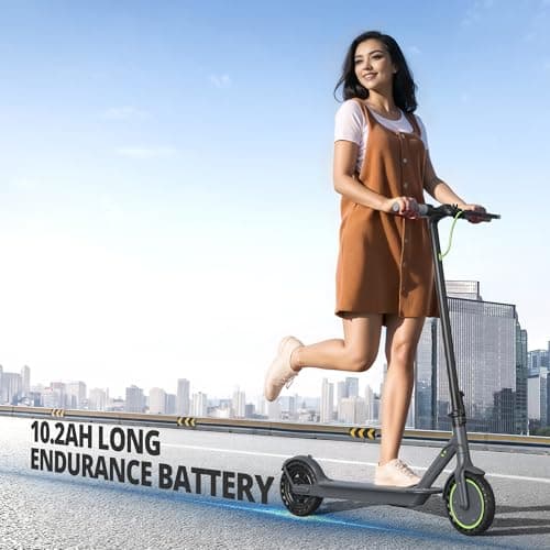 Roinside Electric Scooter - 8.5" Solid Tires, 350W Motor, Up to 19 MPH& 16 Miles Long-Range Commuting Folding E-Scooter for Adults with Dual Braking System and Smart App 7