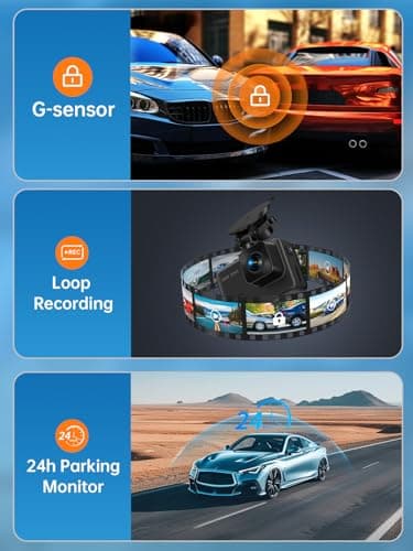 Dash Cam Front and Rear, 2.5K+1080P Dual Dash Camera for Cars, 2’’ Display Mini Car Camera, G-Sensor Dashcam, Night Vision, 24H Parking Mode, Loop Recording, 170°Wide Angle, 32GB Card Included 7