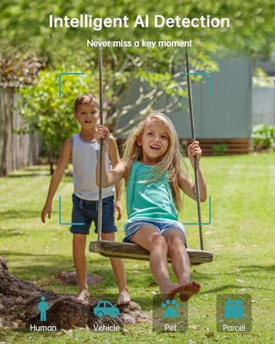 ZUMIMALL Security Cameras Wireless Outdoor, 360°View, 2K Battery Powered Cameras for Home Security, 3MP Color Night Vision, 2-Way Talk, IP66, AI Analysis, Cloud Storage, Alexa 6