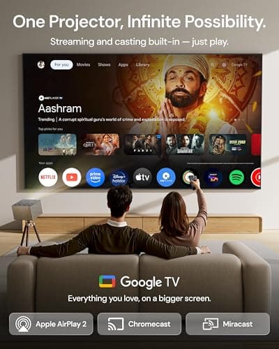 Valerion VisionMaster Pro 4K Laser Projector — 240Hz/4ms Gaming, 300" IMAX Enhanced Theater with EBL, 3D&Dolby Vision, 2× Faster Multitasking, AI Smart OS, 2500 ISO Lumens, 0.9–1.5x Optical Zoom 8