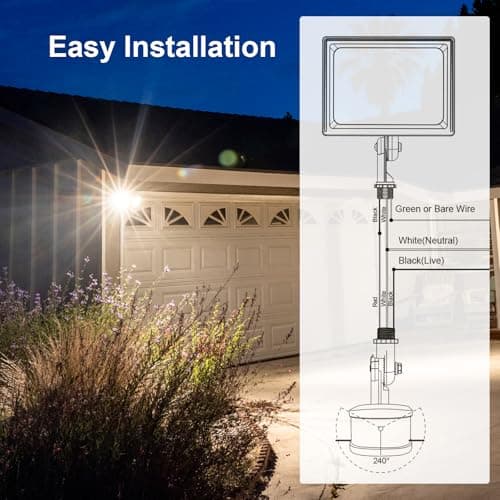 TREEWELL 240-Degree Replacement Motion Sensor, Adjustable LUX(5-300) & Time & Detection Sensitivity Up to 60 Feet Range, 3 Working Modes Outdoor Motion Detector for Security Floodlight, Brown 7