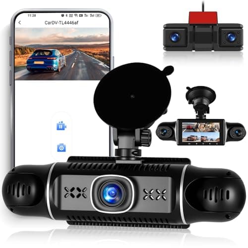 5 Channel Dash Cam Front and Rear Inside Left Right, 3'' 1080P Dash Camera for Cars, Dash Camera for Cars with G-Sensor,Super Night Vision,Wide Angle,Loop Recording,24 Hours Recording,WiFi