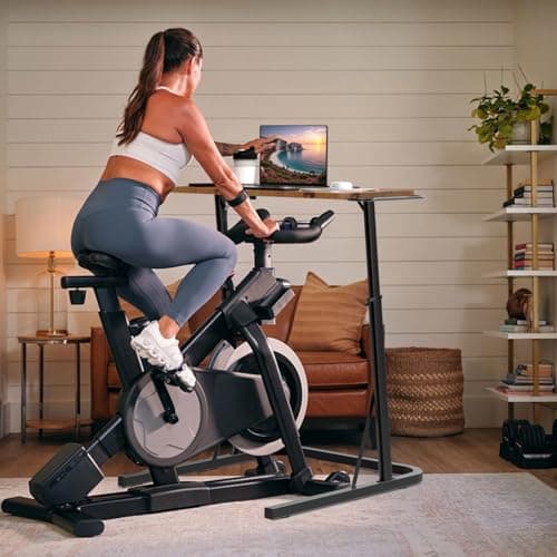 Adjustable Treadmill Walking Pad Desk, for Bike/Cycling Trainer, Workstation Standing Desk, Trainer Stand Table for Indoor, Treadmill Attachment-Exercise While Working or Watching TV, Rustic Brown 5