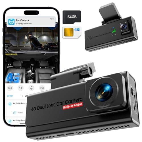 Dash Cam, UCOCARE 4G LTE Car Dash Camera Front and Cabin with SIM Card, 64GB SD Card, Car Camera, Remote Live-View & Event Video Alart, 170° View, 24/7 Parking Mode, Motion Detection, 2-Way Talk