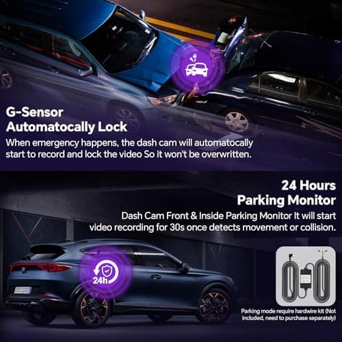 Dash Cam Front and Rear, 4K+1080P Dash Camera for Cars Built-in 5G WiFi with 64GB Card, WiFi Control, Car Dash Cam Front and Back USB with Night Vision, G-Sensor, 3" IPS Screen,WDR 6