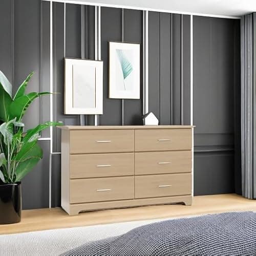 Storkcraft Brookside 6-Drawer Dresser (Driftwood) – GREENGUARD Gold Certified, Wood Dresser for Bedroom, Kids & Nursery Storage Chest, Safety Interlocking Drawers, Pre-Installed Tracks, Kids Chest 7