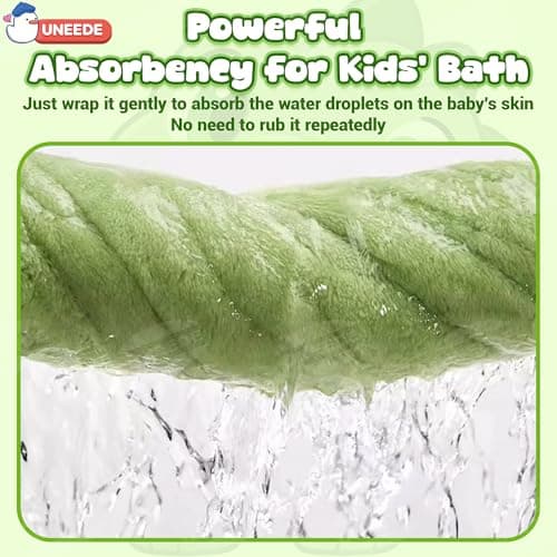 UNEEDE Green Dinosaur Bath Hooded Towel for Kids,Extra Soft and Fast Drying Poncho for Toddlers Age 3-10,Kids Beach Hooded Towel Polyester Size 31 x 47 in,Machine Washable Poncho for Bath Beach Pool 6