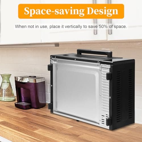 SEEDEEM 10-in-1 Air Convection Toaster Oven, 15L Convection Toaster Oven Cooker with Color LCD Display and Touch Screen, Toaster, Air Fryer, Dehydrate, 4 Accessories Included, 1800W, Black 5