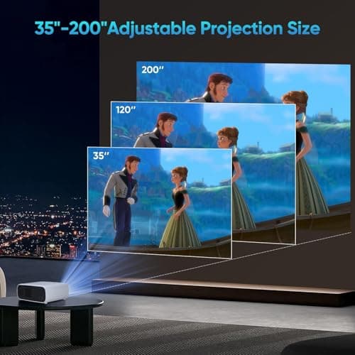 Projector with WiFi and Bluetooth, 500Ansi Native 1080P Projector,Portable Outdoor Projector, Movie Mini Projector Compatible with iOS/Android/HDMI/ TV Stick 5