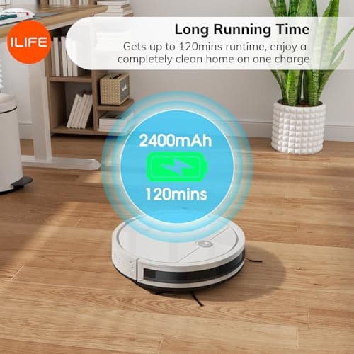 ILIFE X3 Robot Vacuum Cleaner, Tangle-Free 3000Pa Suction, 120 Min Runtime, Self-Charging Robotic Vacuum, 2.4GHz WiFi/App/Alexa Control, Slim, Quiet, Ideal for Pet Hair and Hard Floors 6