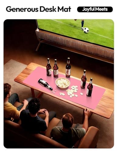 YSAGi Leather Desk Pad Protector, Large Mouse Pad, Non-Slip PU Leather Desk Blotter, Laptop Desk Pad/Mat, Waterproof Writing Pad for Office and Home (23.6" x 13.8", Pink) 7