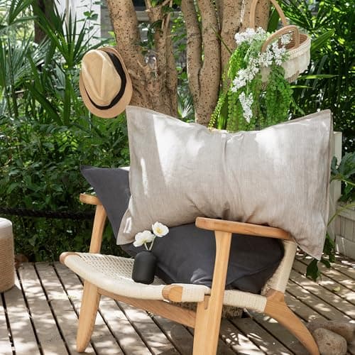 CHUFFED 100% French Linen Pillowcases Standard Size Set of 2 Linen Pillow Cases, Stone Washed Flax Pillow Shams with Zipper Closure - Breathable & Cooling for Hot Sleepers,20x26 Inches, Natural Linen 9