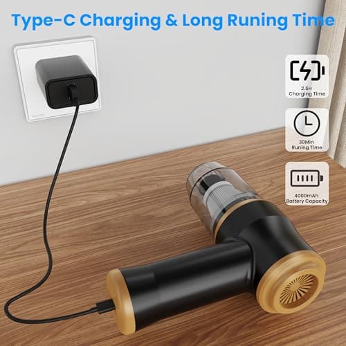 BELIBUY Mini Car Vacuum 15000Pa Portable Cordless Handheld Vacuum Cleaner and Air Duster with 2 Filter for Car, Sofa, Office, Pet, Home 6