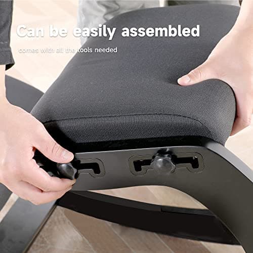 Adjustable Kneeling Chair, Wooden Ergonomic Chair Knee Chair Posture Chair - Improve Your Posture with an Angled Seat for Home,Office (Cylindrical Black) 6