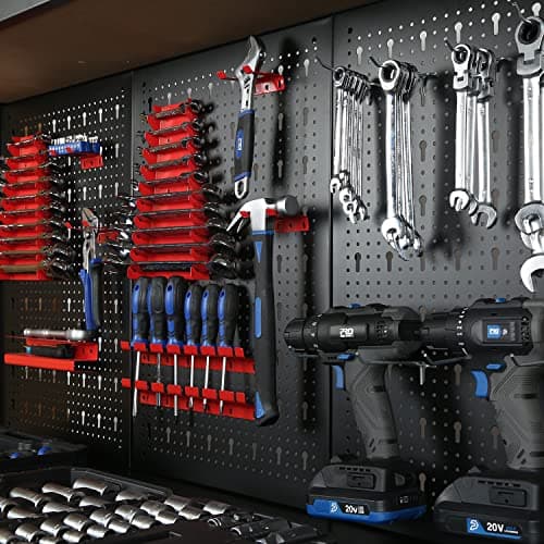 47”Workbench, Heavy-Duty Steel Tool Workbench with Pegboard Shelves, 330Lbs Multipurpose Work Benches for Garage, Home, Workshop Storage 9