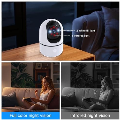 JWQPO Indoor Camera 5G&2.4G WiFi Cameras for Home Security Instant 911 Alert, 360° Pan/Tilt Baby Monitor/Dog/Pet Camera AI Motion Detection Night Vision, Speaker, US Cloud Storage (2Pack) 8