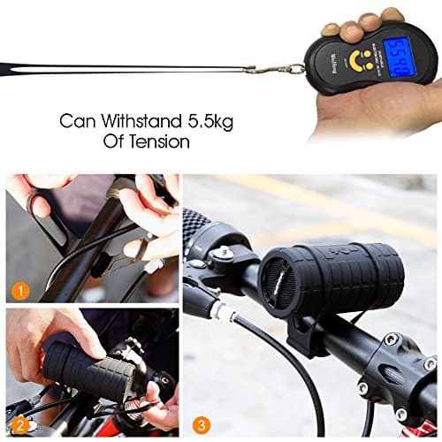 Maketheone Bluetooth Wireless Speaker, Portable Waterproof and Wearable Outdoor Speaker with 3.5mm Aux MicroSD Input HiFi Bass for Mountain Bike Bicycle Electric Scooter (Black) 6