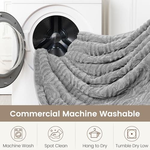 Sherpa Fleece Adult Weighted Blanket Great for Sleep, 15 lbs Dual Sided Soft Fuzzy Heavy Blankets for Couch Bed Sofa, Cozy Warm Fluffy Arched Jacquard Throw for Winter (Grey, 60" x 80", 15 Pounds) 7